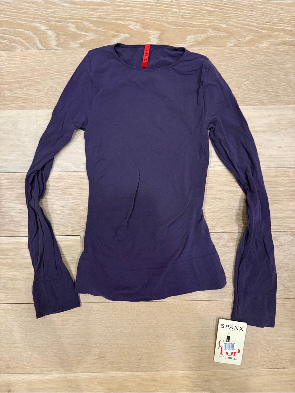 NWT Spanx Women’s Long Sleeve Crewneck Top in Royal Plum, Size M